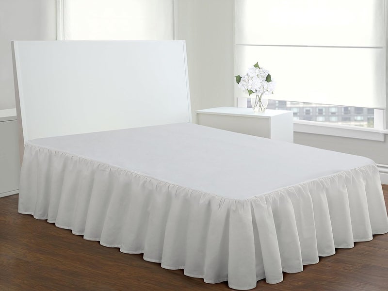 FRESH IDEAS Ideas Bedding Ruffled Bed Skirt  Classic 14  Drop Length  Gathered Styling  Queen  White FRE30114WHIT03 - Image 3