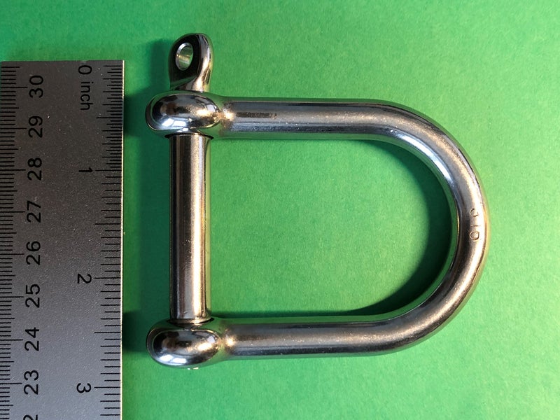 US STAINLESS Stainless Steel 316 Wide D Shackle 3/8" (10mm) Marine Grade - Image 5