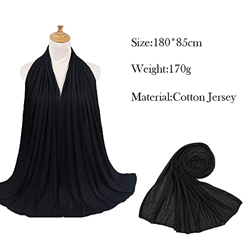 Youme Stretch Jersey Head Wrap Stretchy Knit Turban Headwraps Long Hair Scarf Urban African Head Wrap Head Band Ultra Breathable Soft Turban Tie for Women (Black Navy Blue Red Blue), Large - Image 2