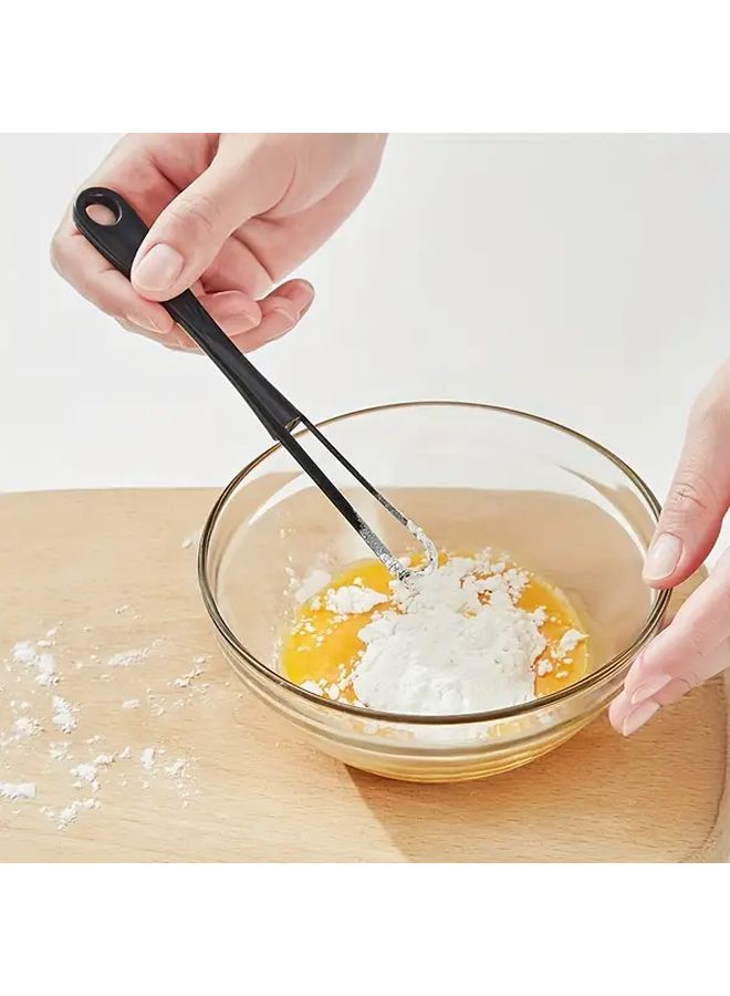 Black Stainless Steel Handheld Egg Beater Heavy Duty Whisk for Baking Cream - Image 2