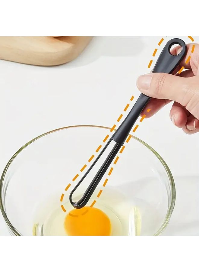 Black Stainless Steel Handheld Egg Beater Heavy Duty Whisk for Baking Cream - Image 3
