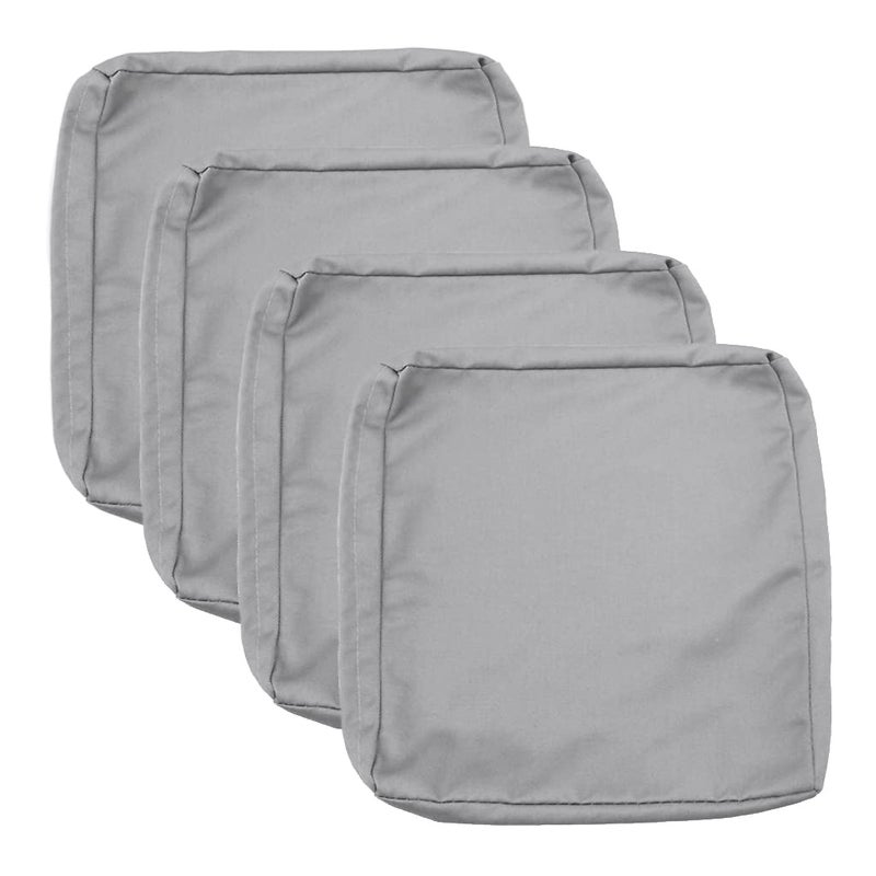 Sqodok Patio Cushion Cover 24x24 inch 4Pack Outdoor Cushion Covers for Patio Furniture Waterproof Patio Cushion Slicovers Replacement Chair Seat Cushion Covers for Wicker Chair Grey