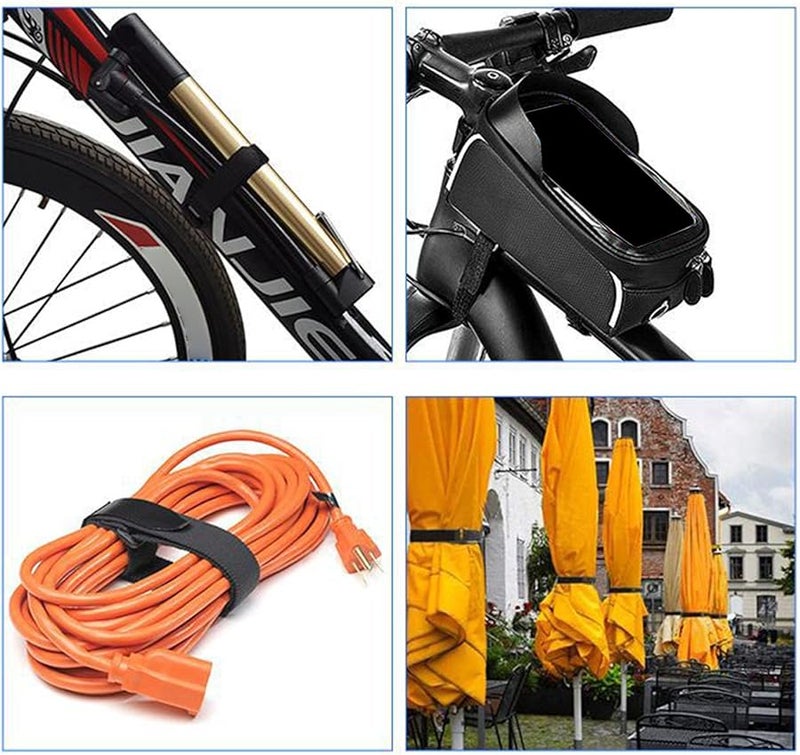 1000cm Adjustable Nylon Straps with 50 Metal Clips for Secure Cable Tie Organization - Image 3