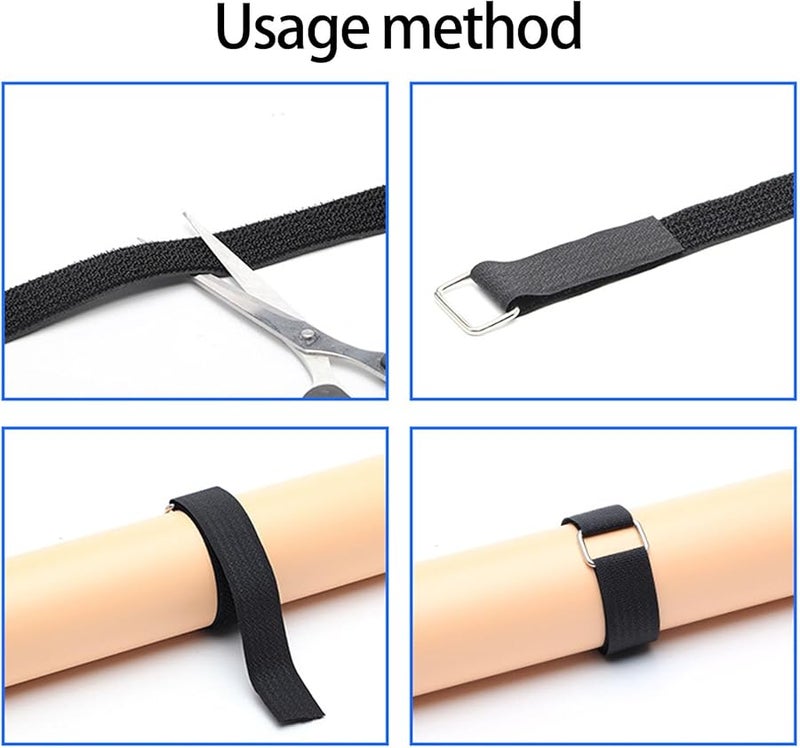 1000cm Adjustable Nylon Straps with 50 Metal Clips for Secure Cable Tie Organization - Image 4