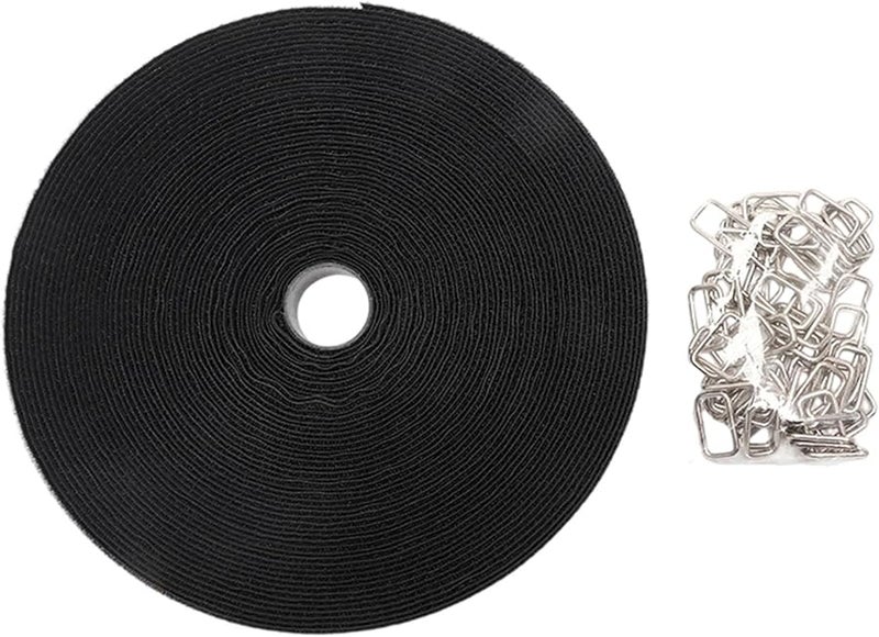 1000cm Adjustable Nylon Straps with 50 Metal Clips for Secure Cable Tie Organization - Image 2