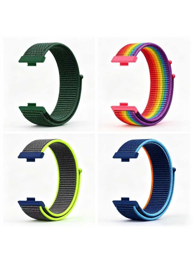 حزام نايلون مع لفافات فليكس، مناسب لساعة Huawei Fit 3/ Fit 4/ Fit 4 Pro، مقاوم للماء، مسامي وقابل للتعديل. - Image 1