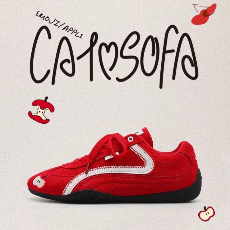 Soft Leather Version ~ Apple Shoes Red Thin-Soled Racing Shoes 2025 Spring New Joker Casual Fashion Training Shoes - Image 2