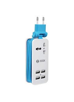 Zoook Zoook - Gadgets Fashion ZF-PPS1 PORTABLE CHARGING STATION, 4 port USB & universal power socket (5.1A Output) EU & UK versions White with Blue,White with Green  - Image 4