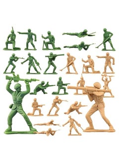 Army Man Toy Action Figures Green & Tan Soldiers 100 Pieces Soft Plastic Classic Military Figures 12 Unique Poses Modern Battlefield Fun War Games Kids Gift