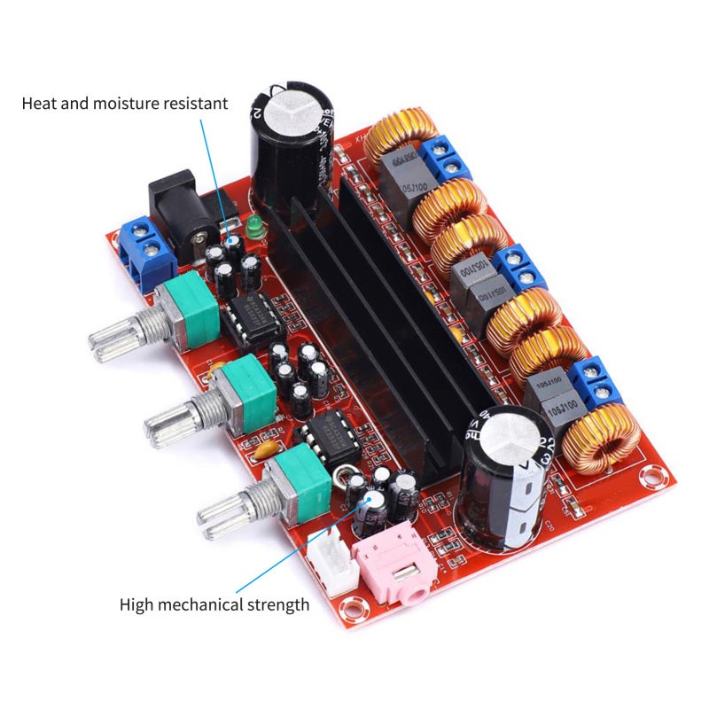 لوحة مضخم رقمي مع 2.1 قناة XH-M139 مضخم طاقة صوتي TPA3116D2 2*50 واط + 100 واط جهد واسع 12 فولت-24 فولت - Image 5