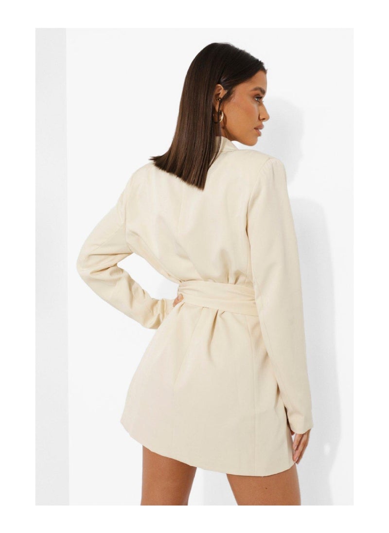 boohoo - Woven Oversized Belted Blazer Dress - Image 1