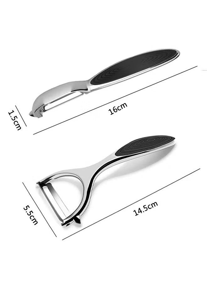 2pcs Vegetable Peeler for Kitchen, Fruit, Carrot, Veggie, Potatoes Peeler, Y-Shaped and I-Shaped Stainless-Steel Multi-Function Set Peelers, Non-Slip Handle & Sharp Blade - Image 2