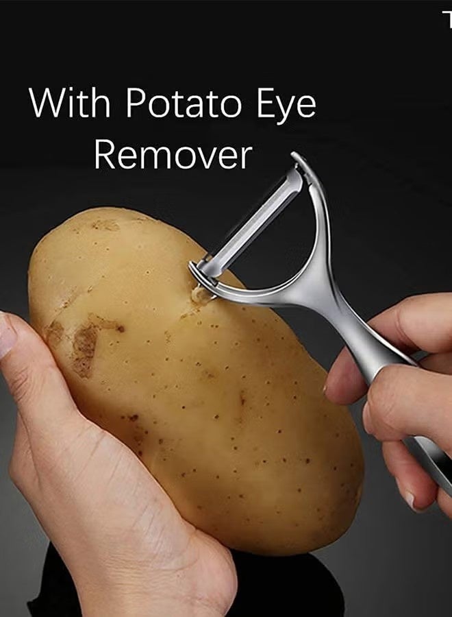 2pcs Vegetable Peeler for Kitchen, Fruit, Carrot, Veggie, Potatoes Peeler, Y-Shaped and I-Shaped Stainless-Steel Multi-Function Set Peelers, Non-Slip Handle & Sharp Blade - Image 4