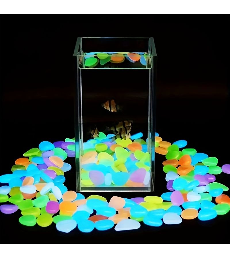 301pcs Glow In The Dark Purple Aquarium Stones For Fish Tank Decoration - Image 5