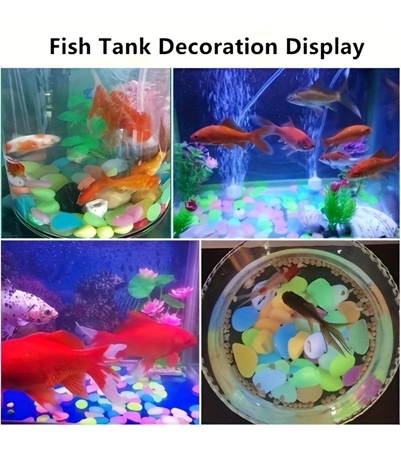 301pcs Glow In The Dark Purple Aquarium Stones For Fish Tank Decoration - Image 3