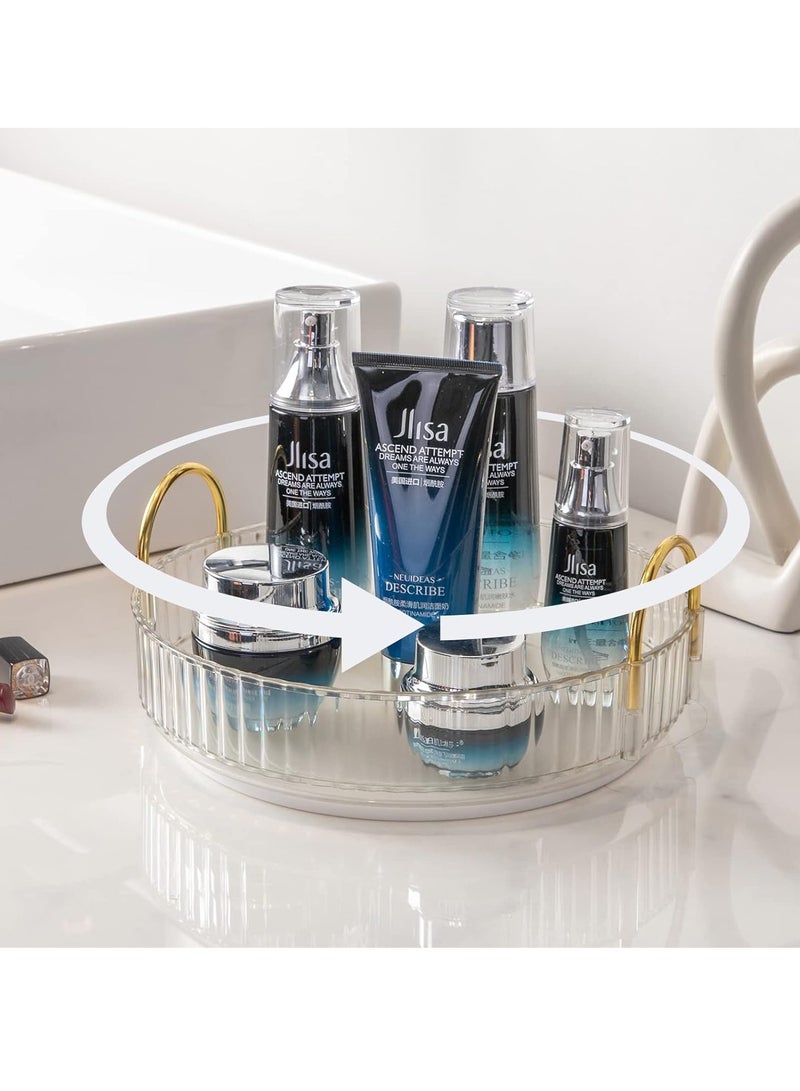 Sharpdo Rotating Makeup Organizer for Vanity, High-Capacity Skincare Clear Make Up Storage Perfume Organizers Cosmetic Dresser Organizer Countertop 360 Spinning - Image 4