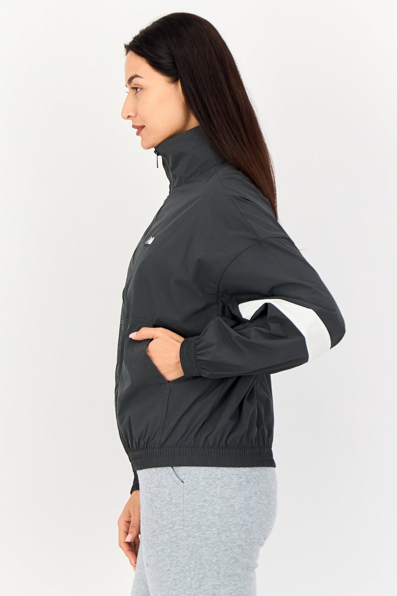 New Balance Women Oversized Fit Long Sleeve Training Jacket, Dark Grey - Image 4