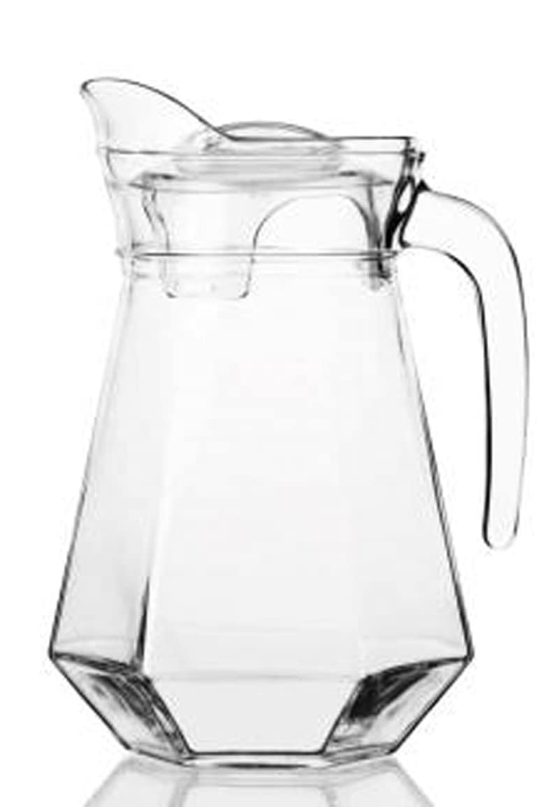 TIENER Premium 1300ML Glass Water Jug with Airtight Lid & Handle | Beverage Carafe for Home Office Etc | Pitcher for Serve Juice Milk Beverage Chaas Cocktail (V Duck Pot 1.3 Liter) - Image 2