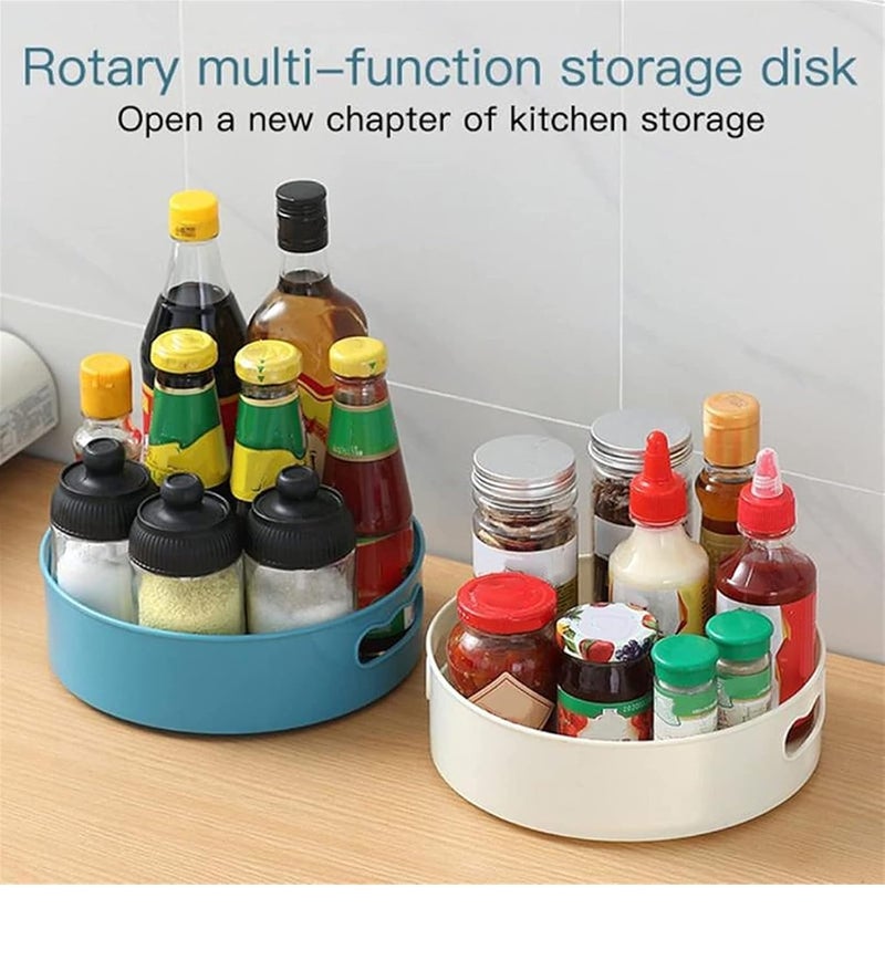VazzLox Kitchen Organizer 360 Rotating Tray Lazy Susan Rack MultiPurpose Kitchen Storage Revolving Tray Cosmetic Organizer Rotating Tray Lazy Susan for Kitchen Cabinet Spice Rack - Image 3