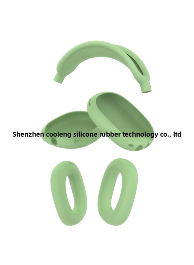 Generic - For Apple Airpods Max Protective Case Headset For Apple Headset Protective Case Silicone Soft Case Three-piece Set-Color:Matcha Green Three-piece Set + Opp Bag - Image 1