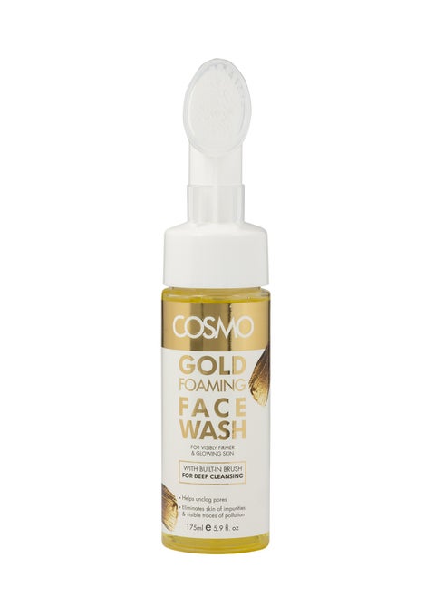 Gold Foaming Face Wash With Built In Brush For Deep Cleansing 175 Ml