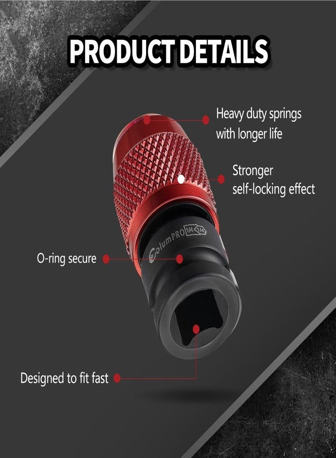 ColumPRO 2PCS Impact Wrench Adapters, 1/4” square Drive to 1/4” Hex Shank Converter, Quick Change Bit Holder Adapter for Impact Wrench, Ratchet Wrench - Image 2