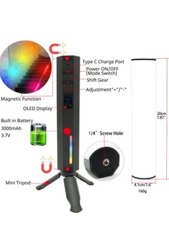 Excefore LED Light Stick, Photography for Photo Video Shooting, W200 RGB Handheld Vlog w Magnetic Built-in Battery 3000mAh Compatible with Vlogging YouTube TikTok Living, 1Pcs  - Image 5