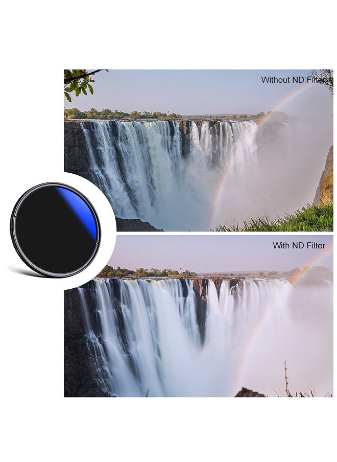 K&F Concept - 72mm Ultrathin Variable ND Filter ND2 to ND400 Adjustable Neutral Density Filter Compatible with Canon 7D 60D 70D 500D Compatible with Nikon D7000 D600 D300 D800 D7100 Compatible with Sony A77 NEX 5 - Image 1