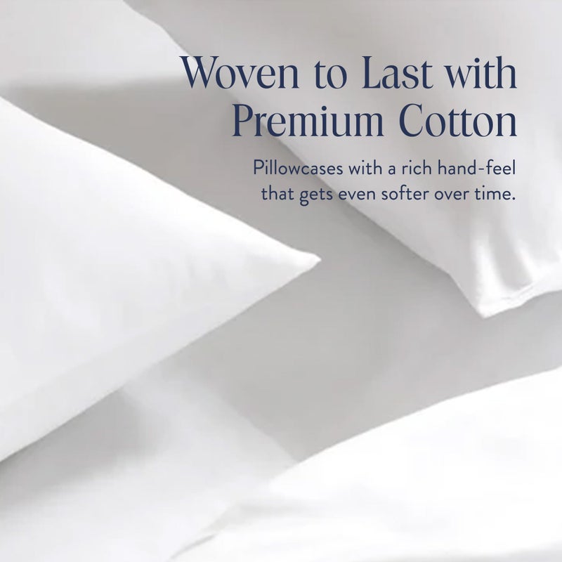 Brooklinen Luxury Sateen Pillowcases - Set of 2, 100% Long Staple Cotton with Envelope Closure, Smooth Fabric, Soft & Durable, Machine Washable - Standard Size (White) - Image 5