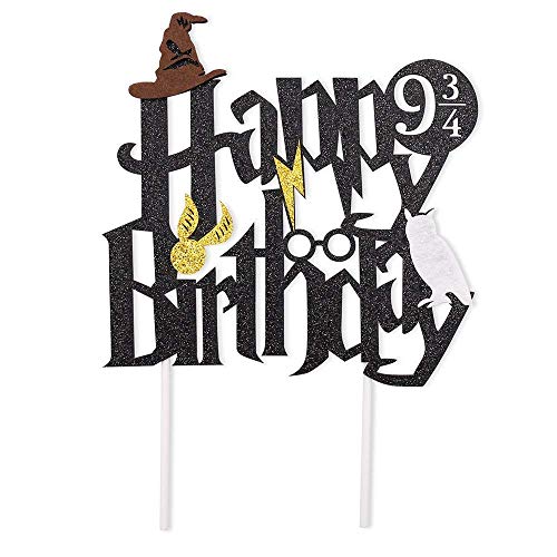 Confetti Magical Wizard Inspired Cake Topper - Harry P Theme Custom Name, Happy Birthday Party Decoration, Gryffindor - Confetti! - Image 2