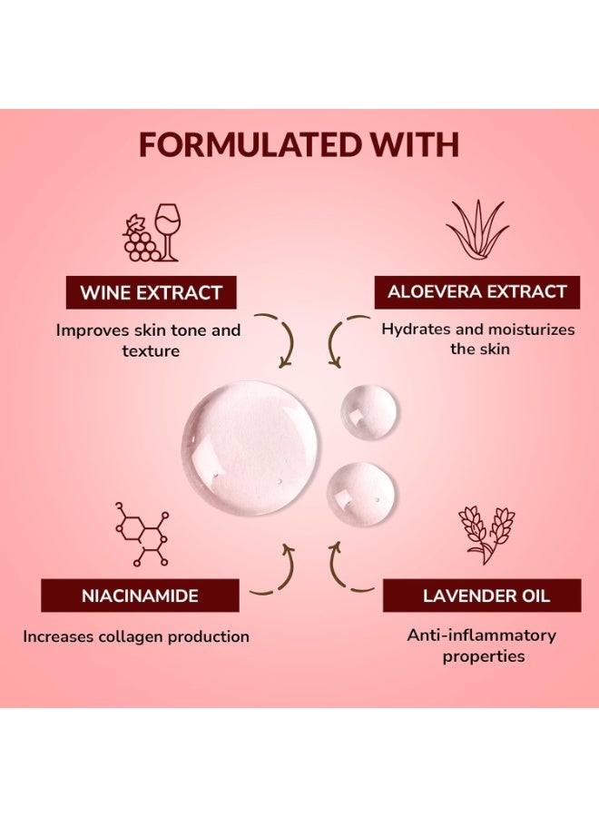 Mirabelle Wine Face Sheet Mask For Glowing Skin | Anti-aging | Korean Face Mask For Women & Men | Combo Pack Of 6 (each 25ml) - Image 2