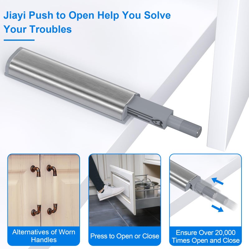 Jiayi Magnetic Push Latches for Cabinets Jiayi 10 Pack Push to Open Cabinet Hardware Push Touch Latch Kitchen Door Push Release Latch for Drawer Closure Push Catch - Image 5