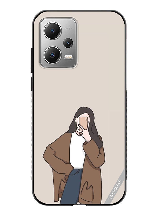 VR CREATIVE Protective Case Cover For Xiaomi Redmi Note 12 Minimilist Girl Design Multicolour - Image 1