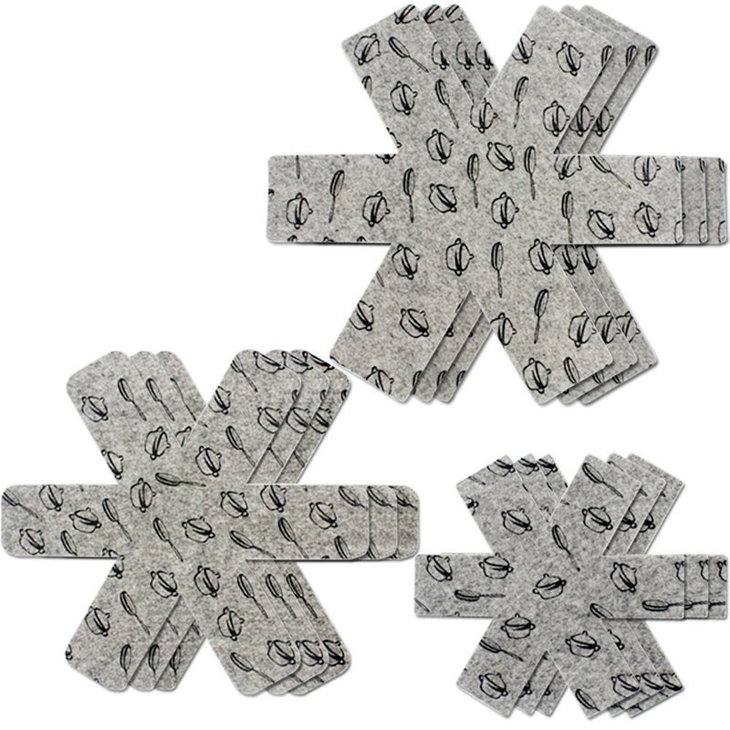 Pot or Pan Protectors 9Pcs 3 Different Sizes Separate and Protect Surfaces of Your Cookware for Home and RV by Wady