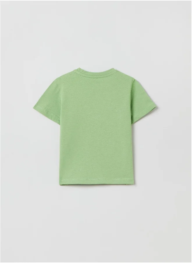 او في اس Cotton T-shirt with print