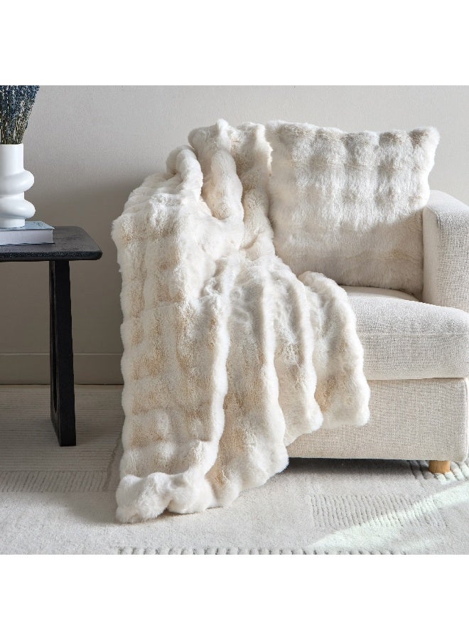 Home Box Ness 2Sided Brushed Bubble Faux Fur Filled Cushion 45 x 45 cm - Image 3