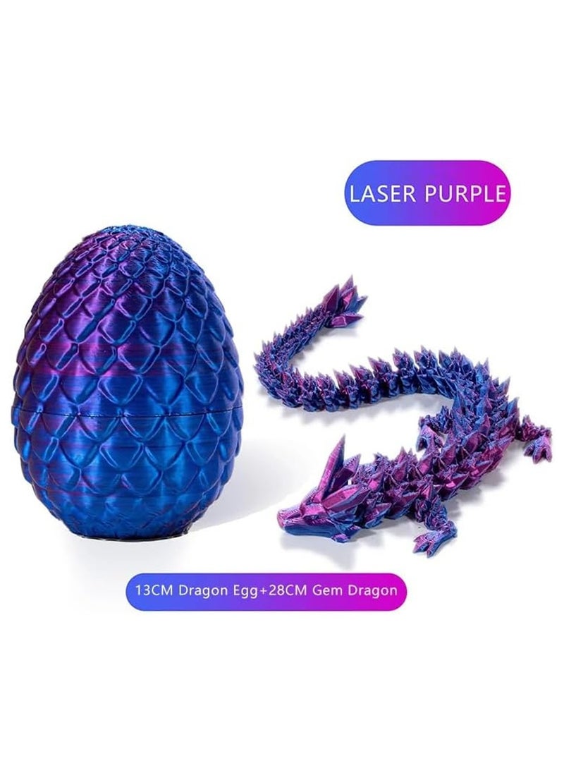 3D Printed Dragon Egg, Home Office Decor, Executive Desk Toy (Laser Purple, 12 Inch)  - Image 1