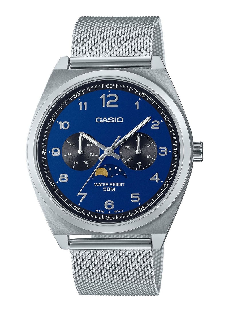 CASIO ساعة كوارتز صن آند مون للرجال من الستانلس ستيل MTP-M300M-2AVDF - Image 1