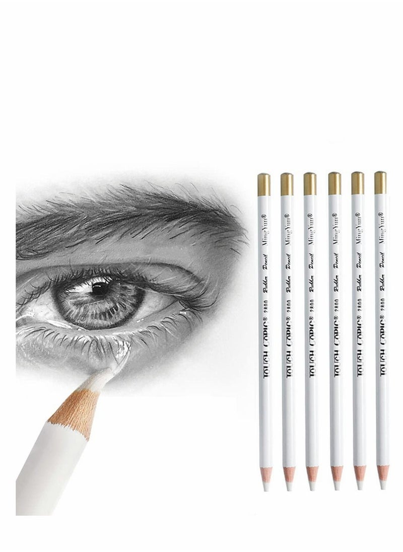 Y&D - Eraser Pencils Set for Artists, Wooden Sketch Pen Charcoal Drawings, Professional Highlight Painting Sketching, Fine Detail Beginners & Students Limner, 6Pcs - Image 1