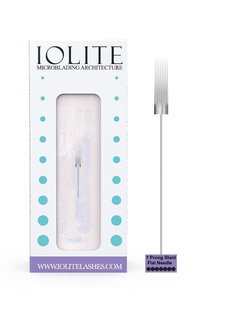 IOLITE إبرة ميكروبلايدينغ 7 أسنان مائلة مسطحة IF7PSIL1 إبرة SPMU حجم 25 مم للاستخدام مرة واحدة فقط معبأة بشكل معقم 12 قطعة - Image 1