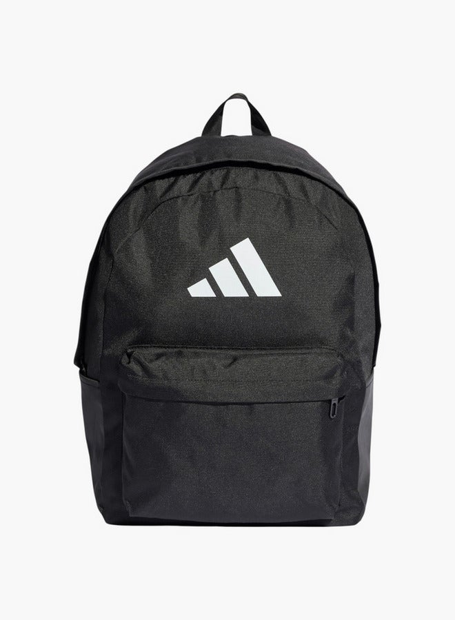 Adidas حقيبة ظهر مدرسية بطباعة شعار مع أحزمة قابلة للتعديل وإغلاق بسحاب - Image 1