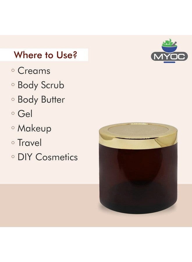 Myoc جرار MYOC العنبر مع غطاء ذهبي وغطاء داخلي لكريمات، جل، مقشر للجسم وزبدة، حاوية تجميل محمولة قابلة لإعادة الاستخدام وإعادة التعبئة - 100 جرام (عبوة من 4) - Image 4