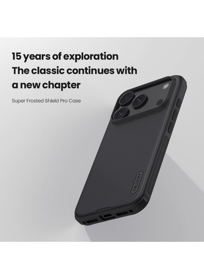 Nillkin Case for Iphone 17 Pro 2025 Super Frosted Shield Pro Hard Back Soft Border Shock Absorb Cover Raised Bezel Camera Protect PC ASSORTED Color Iphone 17 Pro Black - Image 3