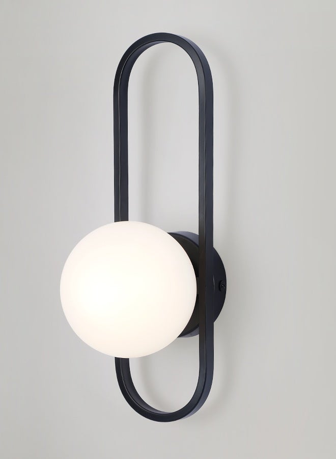 YATAI LIGHTING Modern Black Oval LED Wall Light, 35cm Indoor Wall Lamp with E27 Bulb Included, 3-Color Switch Control 3000K-6000K for Bedroom, Living Room, Dining Room, Bedside - Image 1