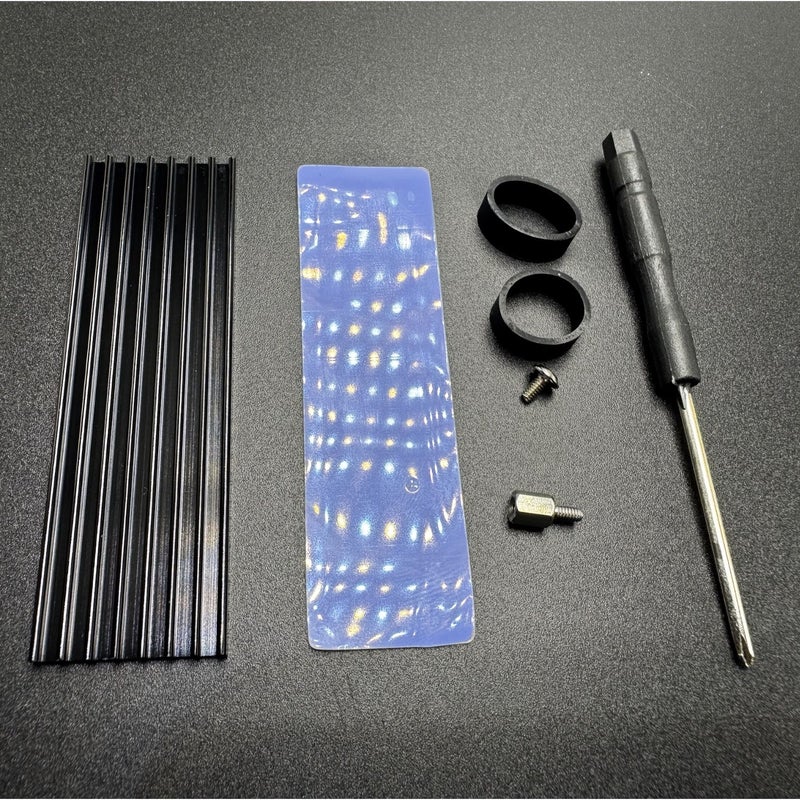 مشتت حراري لقرص M.2 2280 SSD، زعانف تبريد حاسوب DIY مع وسادة حرارية وأشرطة تثبيت لترقية تخزين أجهزة الكمبيوتر المكتبية وPS5 - قطعتان - Image 1