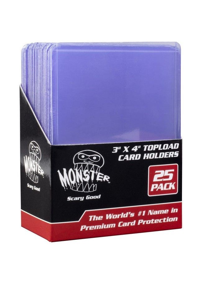 Monster Protectors أغطية بطاقات Monster Top Loaders للبطاقات التجارية القابلة للتجميع، 25 قطعة، مقاس 3 × 4 بوصات، أغطية بطاقات بلاستيكية صلبة شفافة، متوافقة مع بطاقات Mtg Magic The Gathering Yugioh Pokemon Sports Cards وجميع بطاقات Tcgs  - Image 3