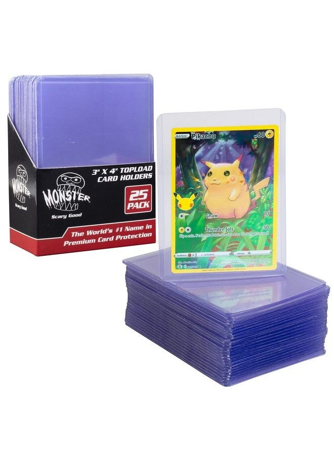 Monster Protectors أغطية بطاقات Monster Top Loaders للبطاقات التجارية القابلة للتجميع، 25 قطعة، مقاس 3 × 4 بوصات، أغطية بطاقات بلاستيكية صلبة شفافة، متوافقة مع بطاقات Mtg Magic The Gathering Yugioh Pokemon Sports Cards وجميع بطاقات Tcgs  - Image 1