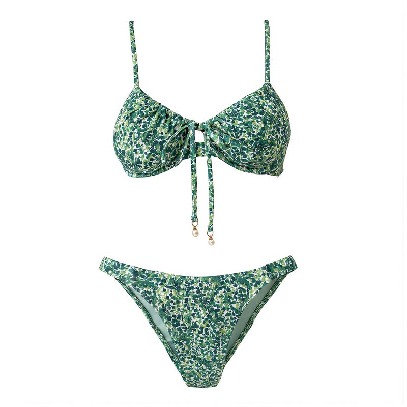 Supportive Underwire Bikini Quick Dry No Slip Swimwear S for Women Water Sports - Image 1