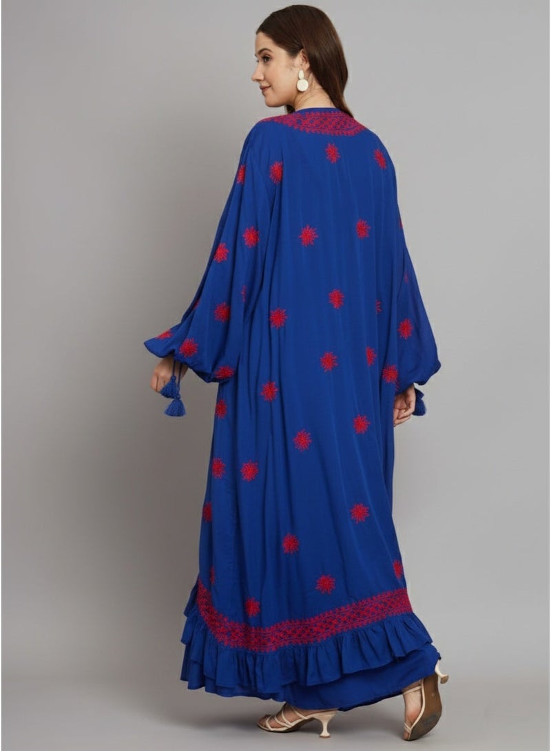 Alaya Hand Embroidered Chikankari Modal Kaftan-AL3605 - Image 2