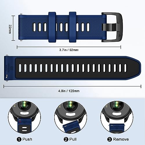 ISABAKE 22mm Watch Strap for Forerunner 255 Music/Forerunner 265, Silicone Quick Release Replacement Band for Garmin Venu 2/Vivoactive 4/Samsung Galaxy Watch 3 45mm - Image 5